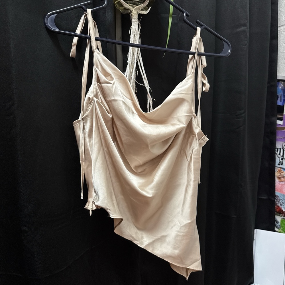 SHEIN Beige Satin Top